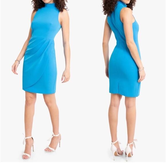 NWT Black Halo Breezy Blue Naya Sleeveless Sheath Dress Size 10 Orig $375